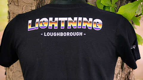 back of lightning pride tshirt
